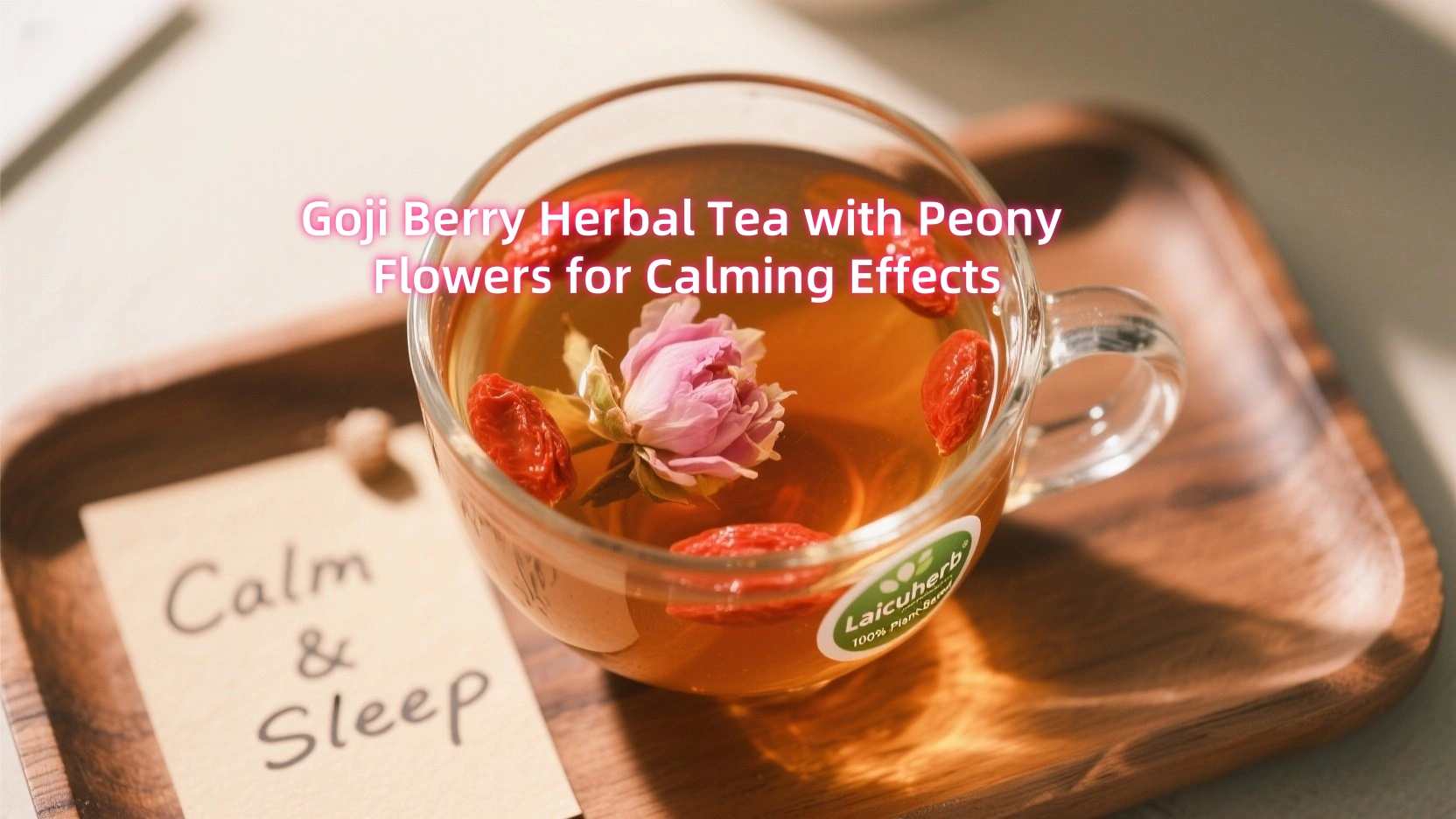 Goji Berry Herbal Tea with Peony Flowers for Calming Effects